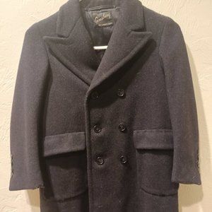 VINTAGE wool Ginsburg 50s black pea coat